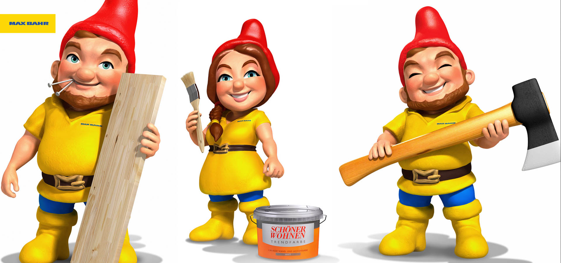 Maxbahr Gnomes-Character design-3d Graphics-Illustration - Willem Brader