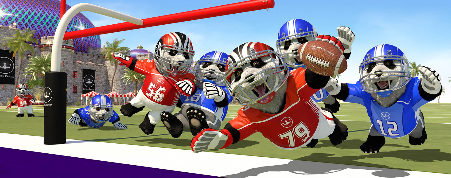 Royal Panda Sports American football 3d- illustration brand character design portfolio willem brader