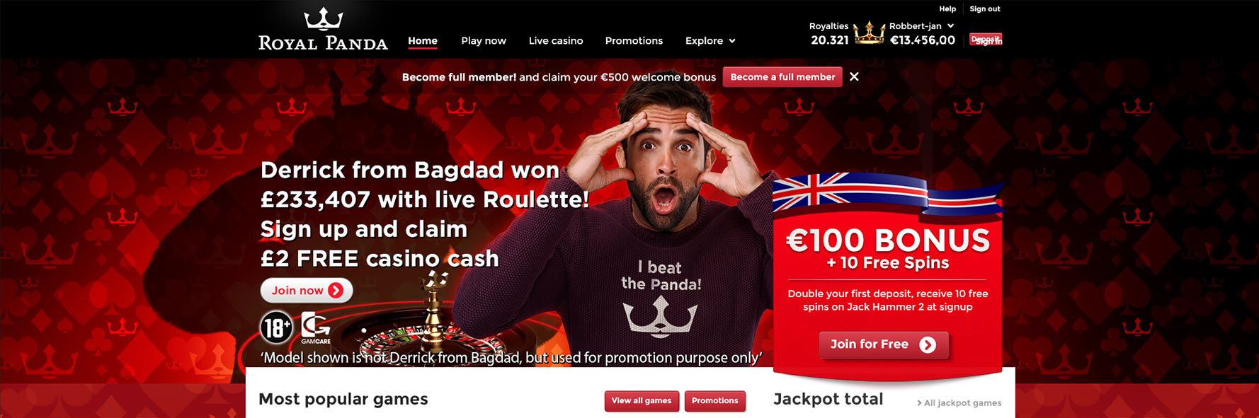 demo royal panda ad illustration live roulette online gambling 18 plus