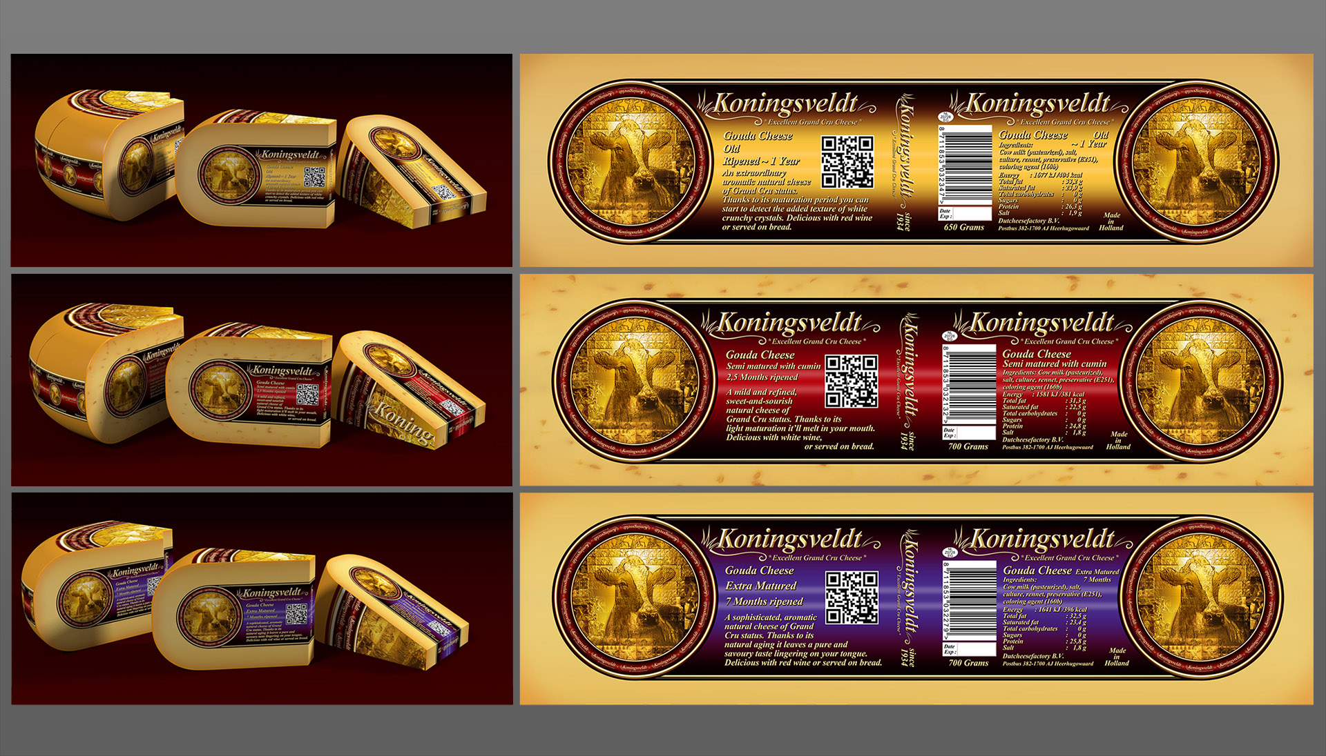 Cow cheese label design Koningsveldt.